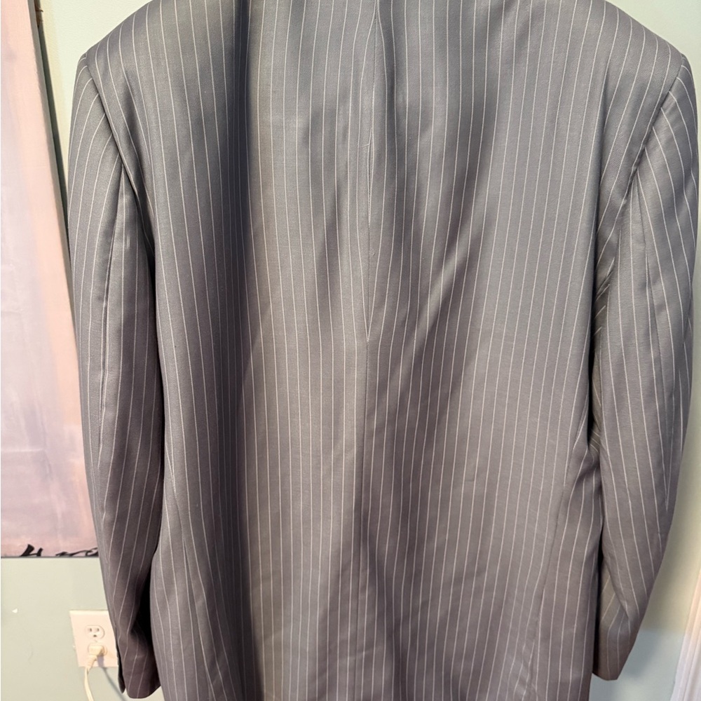 PRE-OWNED FLORENZI Men's Gray 3-BUTTON Pinstripe Blazer/Pants - Picture 8 of 16
